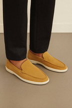Shoe Vibe Mustard Suede Loafers