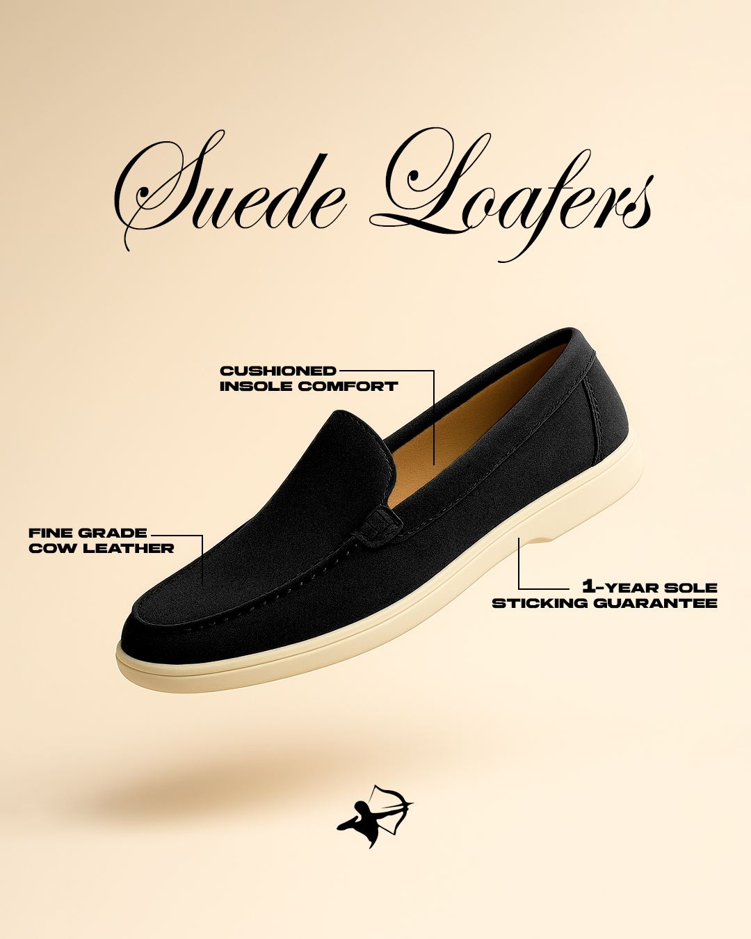 Shoe Vibe Black Suede Loafers