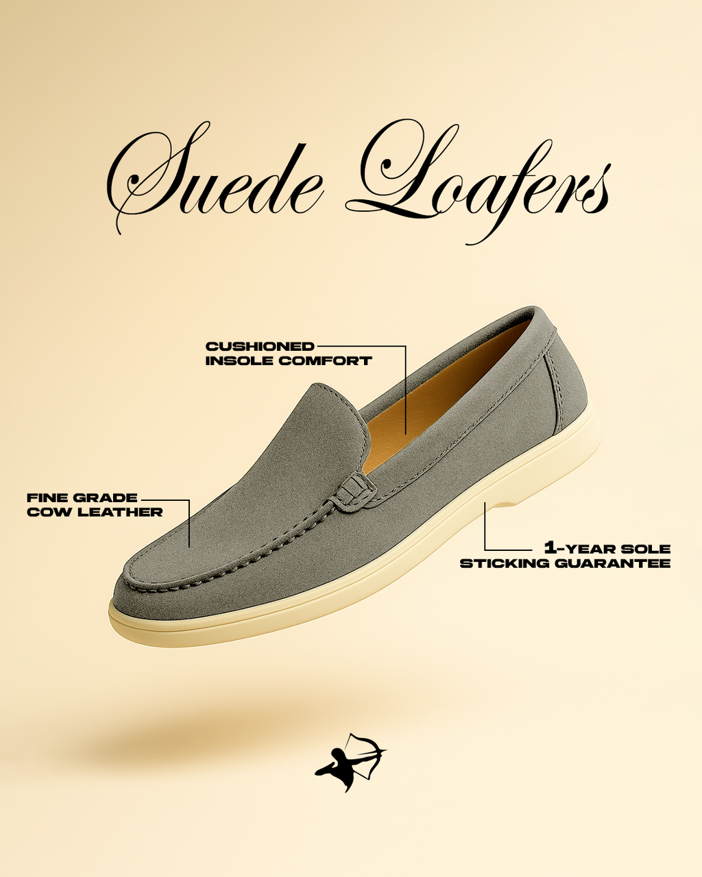 Shoe Vibe Grey Suede Loafers