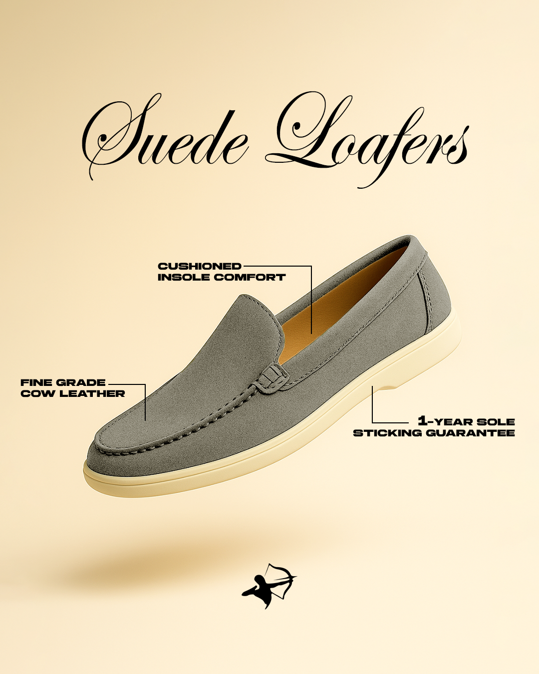 Shoe Vibe Grey Suede Loafers