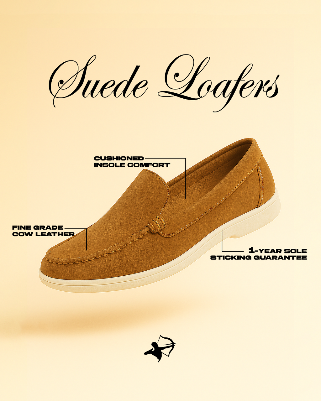 Shoe Vibe Tan Brown Suede Loafers