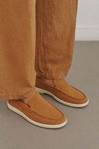 Shoe Vibe Tan Brown Suede Loafers