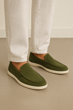 Shoe Vibe Olive Green Suede Loafers
